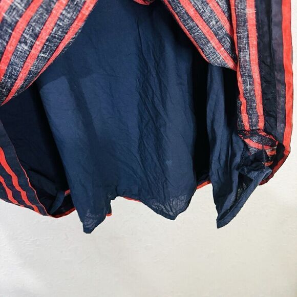 J. Crew Striped Derby Linen Blend‎ Fit and Flare Dress Black Red Womens Size 4 - Picture 4 of 11